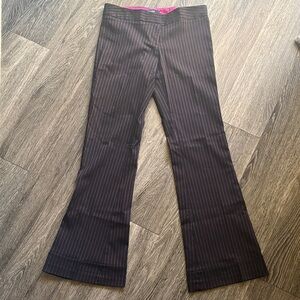 Y2K Deadstock NWT Hot Pink & Black Pinstripe  Low Rise Flare Pants
